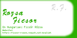 rozsa ficsor business card