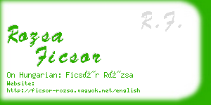 rozsa ficsor business card